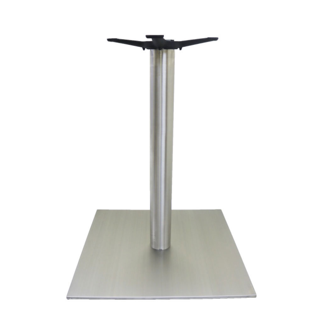 Square Stainless Steel Table Base with Round Column Dimensions