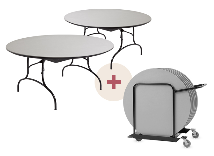 ABS Round Table Alongside CT Edge Cart