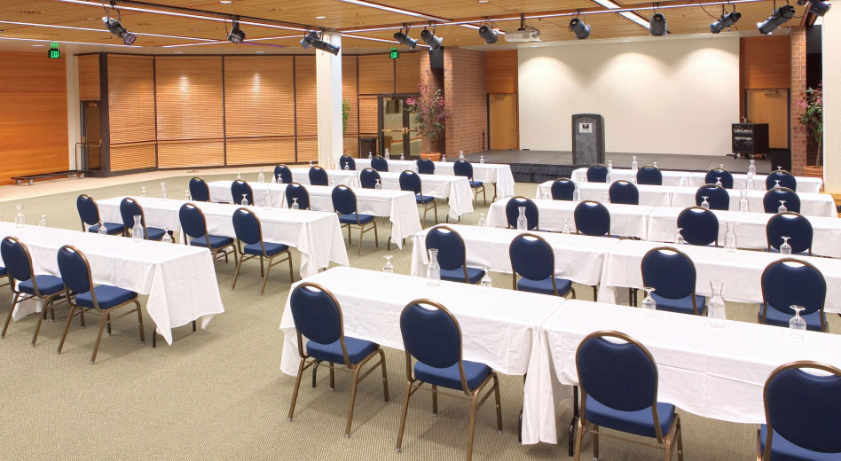 Rows of Tables With Chairs Setup