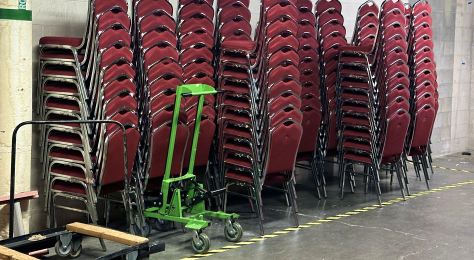 Rows of Chairs Stacked