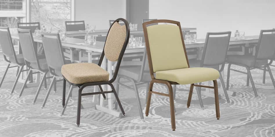 Elite and Encore Chairs by MityLite on a grayscale background