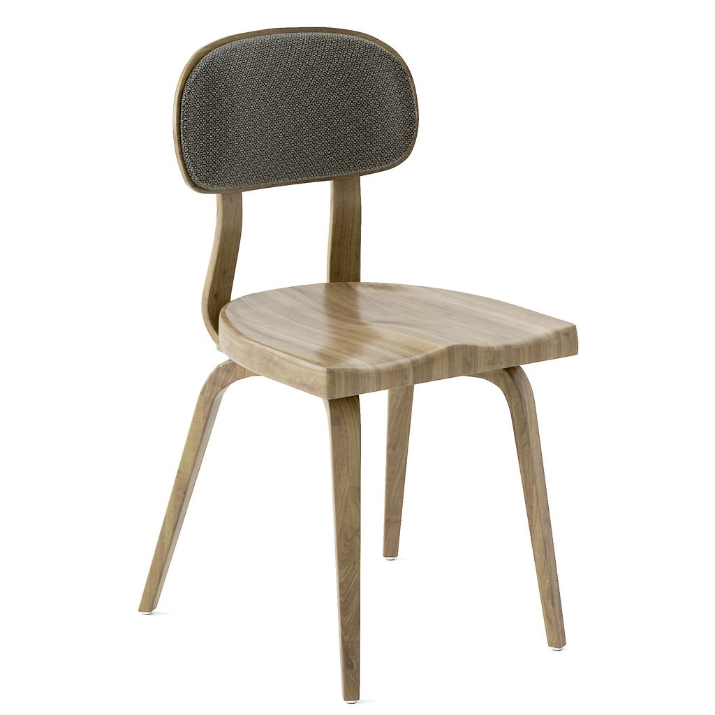 Kristi Side Chair Front 45 con imbottitura posteriore