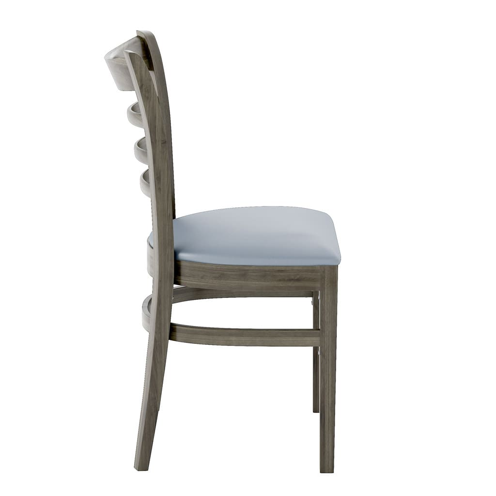 Carole Side Chair with Upholstered Seat Side Angle