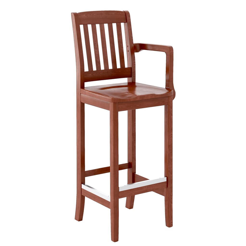 Bulldog Parlor Barstool with Upholstered Seat Front 45