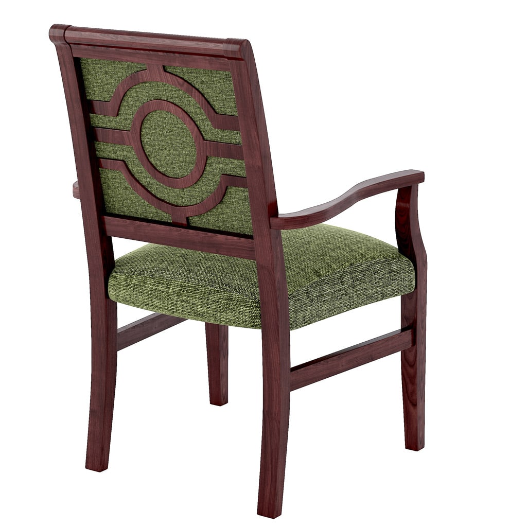 Hudson Accent Armchair with Art Deco Back Back 45 Angle